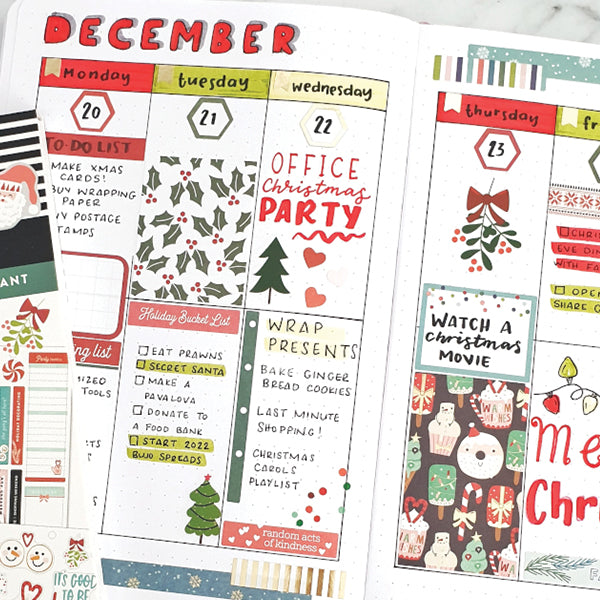 Guest Blogger: A Merry #BUJO Christmas with Rox Paper Stickers!