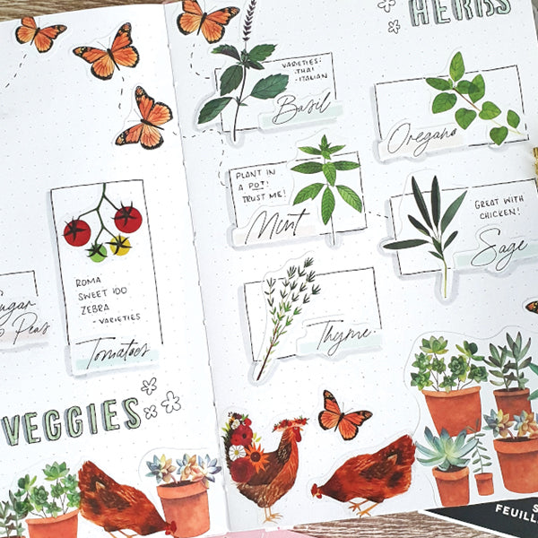 Guest Blogger: Spring Garden #Bujo Spread and Hand Lettering for Relaxation with Rox Paper Stickers