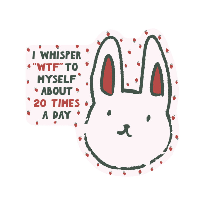 Whisper WTF Bunny Vinyl Sticker