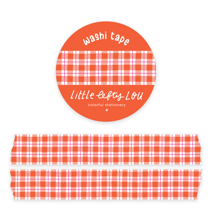 Orange Gingham Washi Tape