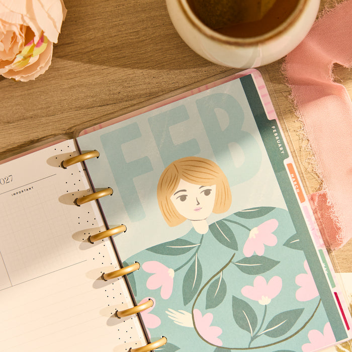 The Happy Planner 2026-2027 'Floral Embrace' MINI 12-Month Planner - Horizontal Layout