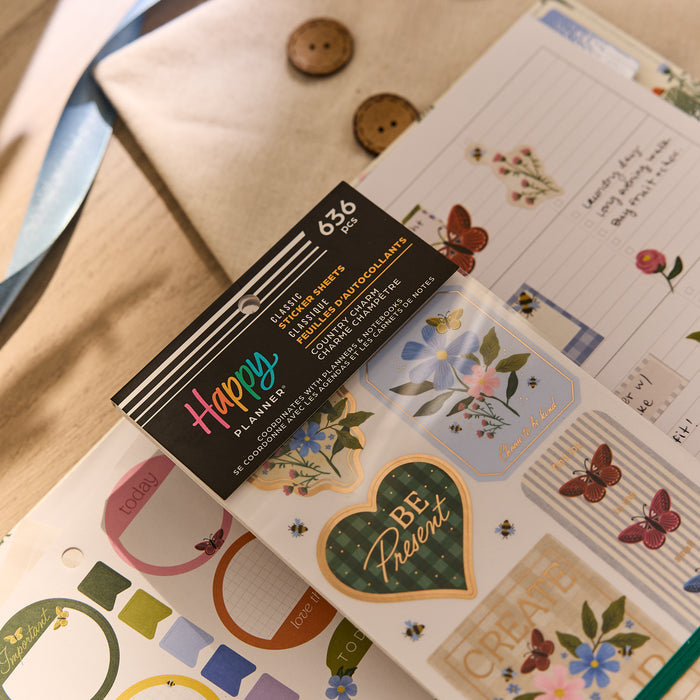 The Happy Planner CLASSIC Value Pack Stickers - Country Charm - 30 Sheets