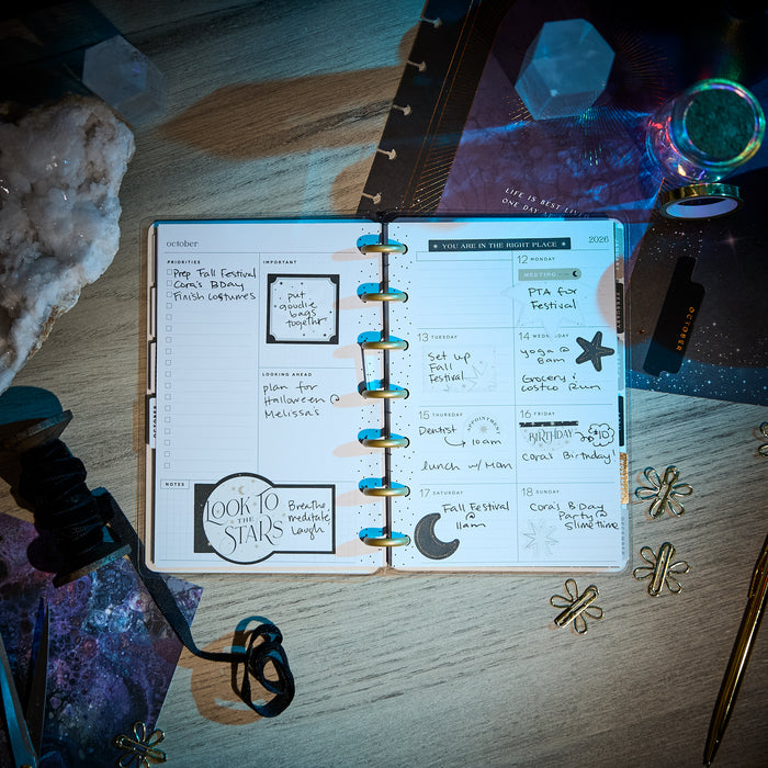 The Happy Planner 2026-2027 'Eternal Stars' MINI 12-Month Planner - Dashboard Layout