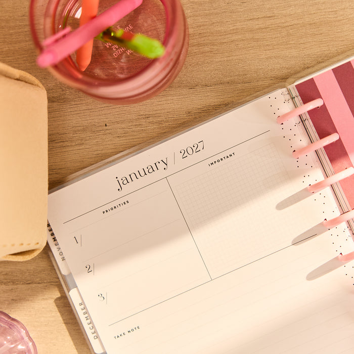 The Happy Planner 2026-2027 'Colour Beat Stripes' CLASSIC 12-Month Planner - Horizontal Layout