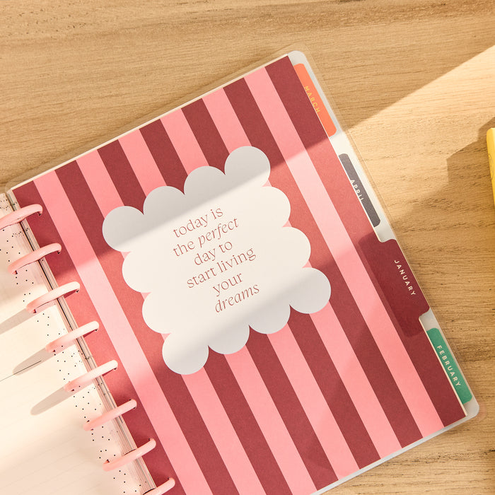 The Happy Planner 2026-2027 'Colour Beat Stripes' CLASSIC 12-Month Planner - Horizontal Layout