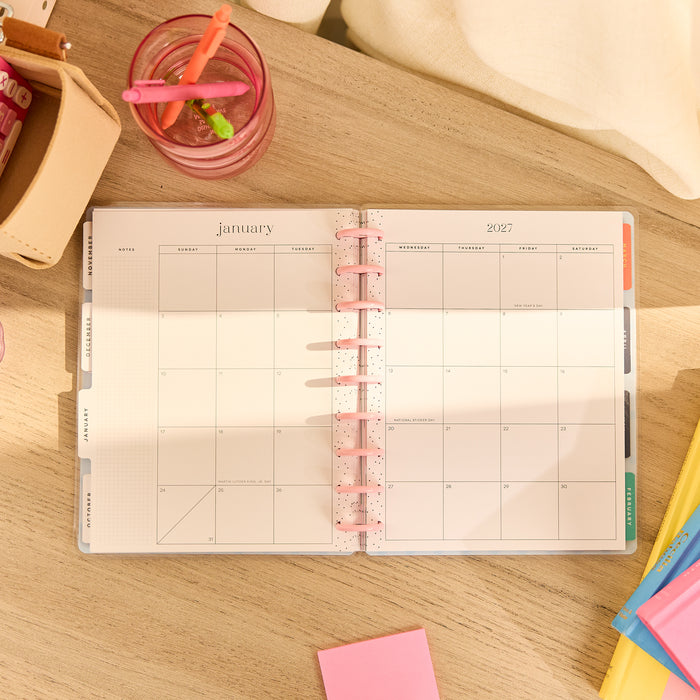 The Happy Planner 2026-2027 'Colour Beat Stripes' CLASSIC 12-Month Planner - Horizontal Layout