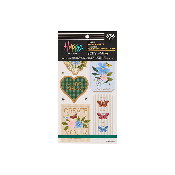 The Happy Planner CLASSIC Value Pack Stickers - Country Charm - 30 Sheets