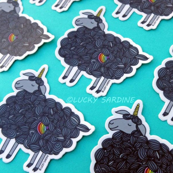 Black Sheep Unicorn Vinyl Sticker