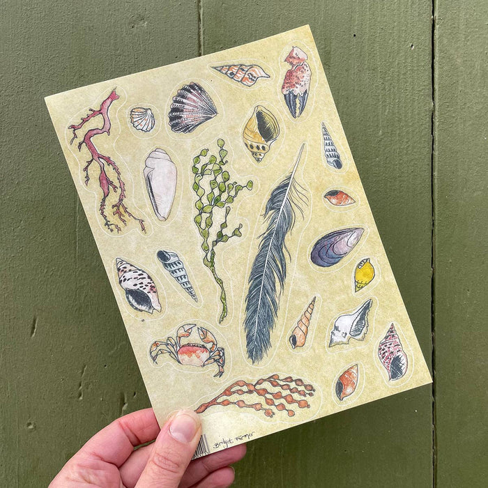 Australian Beach Sticker Sheet A5