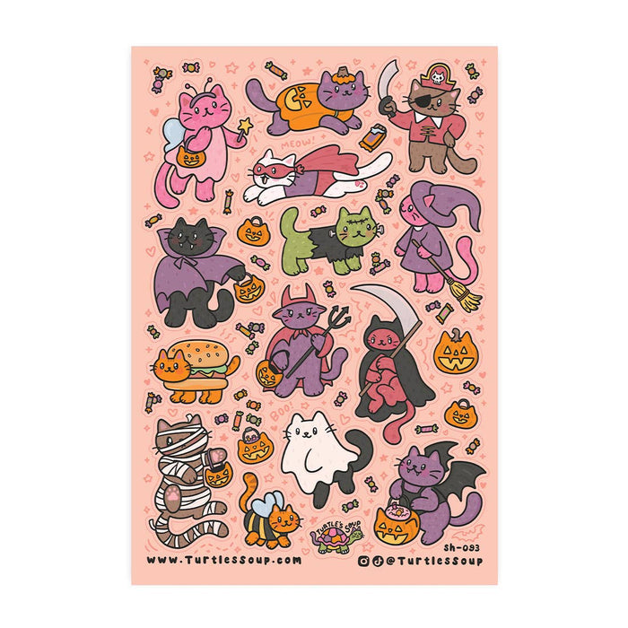 Kitty Halloween Costume Vinyl Sticker Sheet