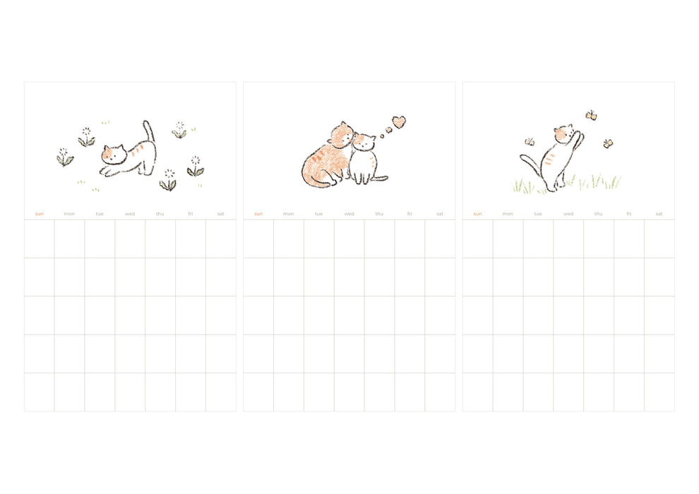 Monthly Plan Calendar Stickers - Cats