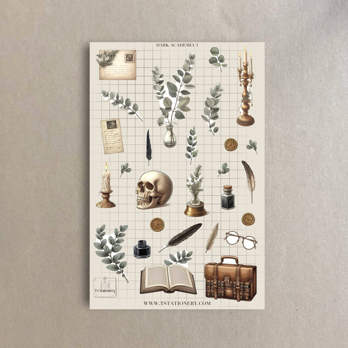 Dark Academia 3 Sticker Sheet