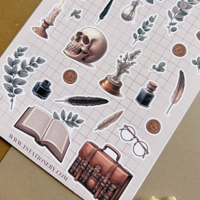 Dark Academia 3 Sticker Sheet