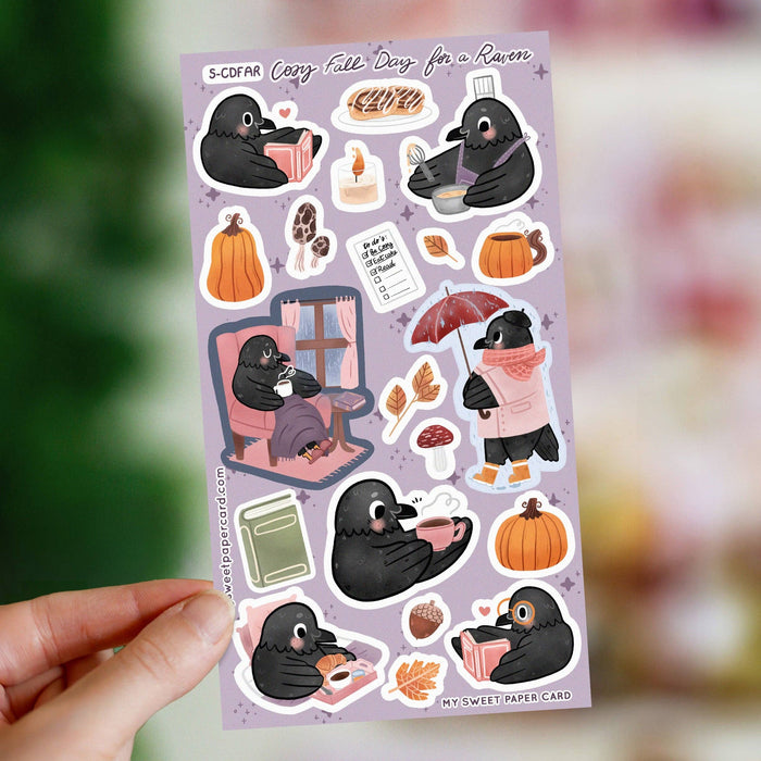 Cosy Fall Day for a Raven Stickers