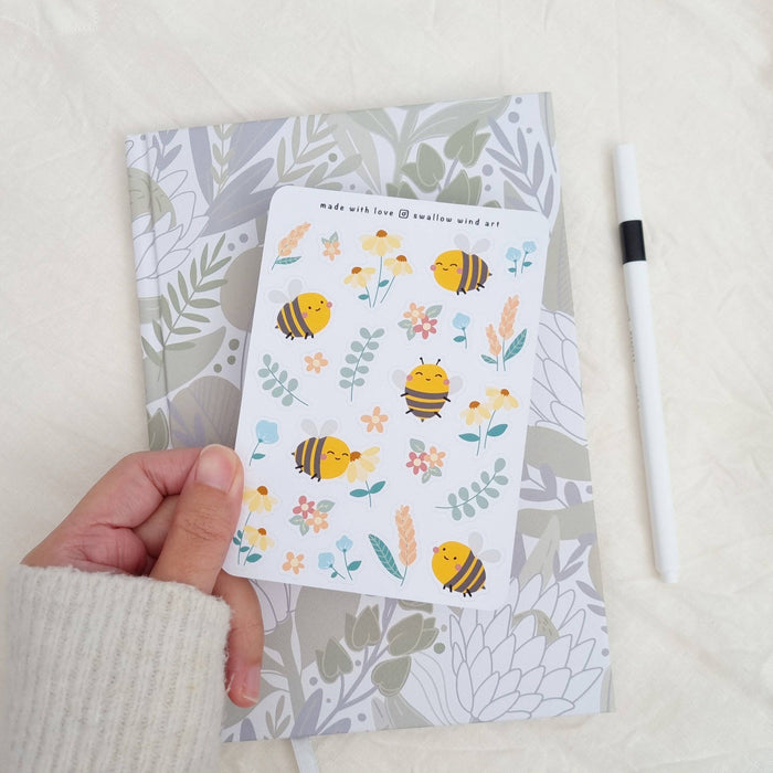 Sticker Sheet - Bees & Flowers