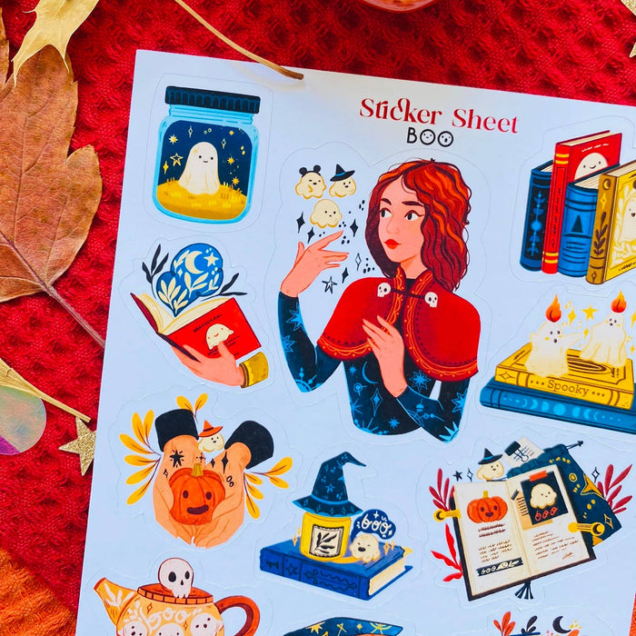 Ghost Boo Halloween Sticker Sheet