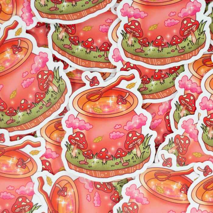 Mushroom Cauldron Vinyl Sticker
