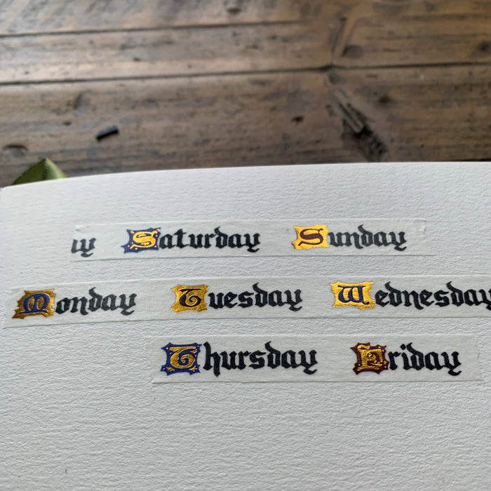 Medieval Days of the Week 10mm Washi Tape