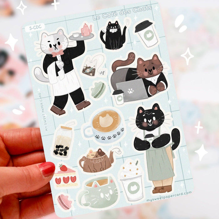 A6 Cat Café Stickers
