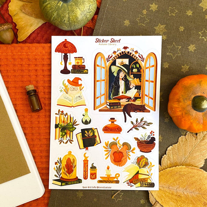 Autumn Library Sticker Sheet