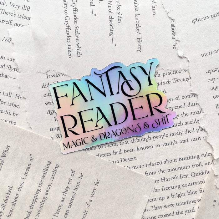 Fantasy Reader Holographic Vinyl Sticker