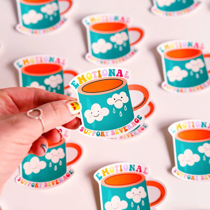 Emotional Support Beverage Vinyl Sticker