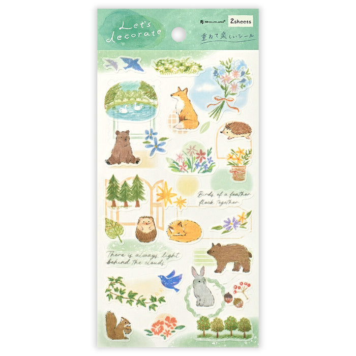 Sticker Set - Forest Animals - 2 Sheets