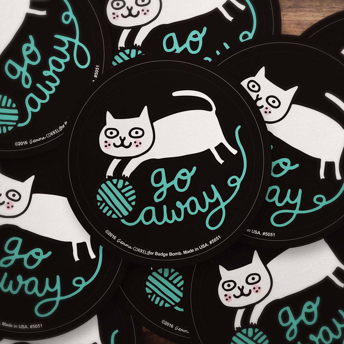Gemma Correll - Go Away Cat Vinyl Sticker