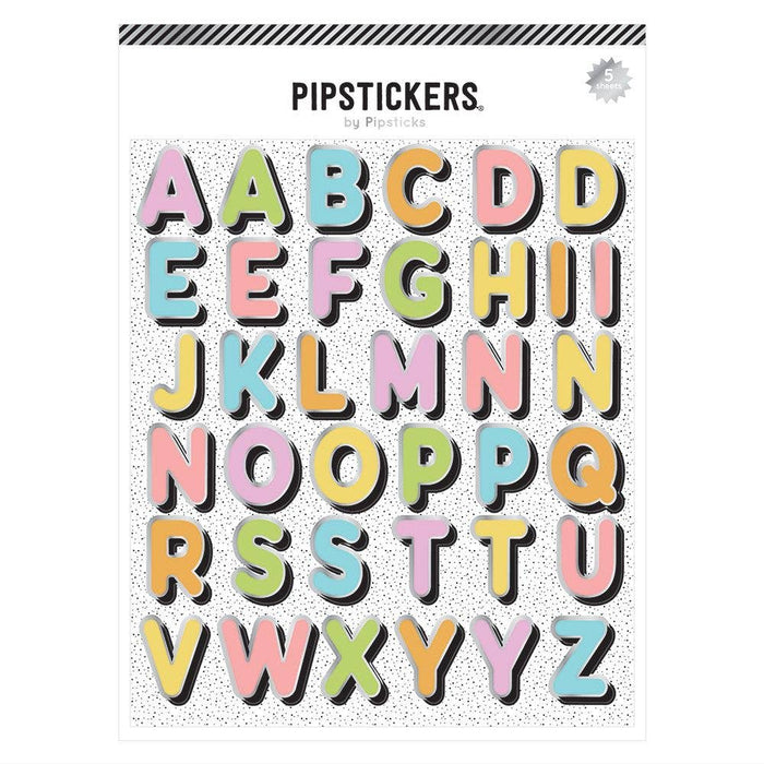Pastel Party Big Alphabet Stickers (5 Sheets)