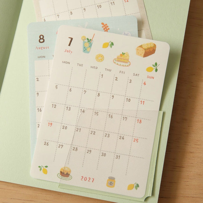 2027 Monthly Calendar Deco Stickers - Embroidery