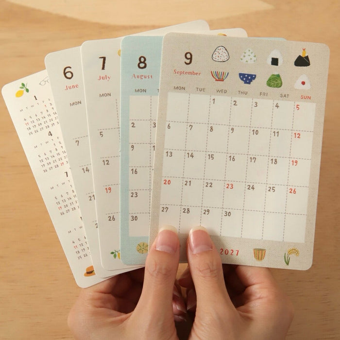 2027 Monthly Calendar Deco Stickers - Embroidery