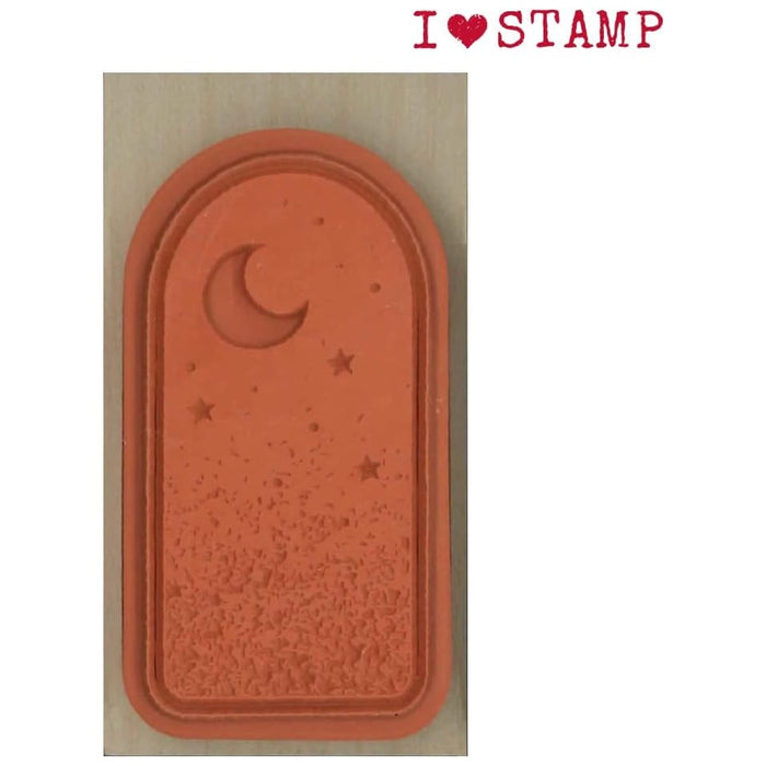 Kodomo No Kao 'I Love Stamp' Series Wood Stamp - Moon & Starry Sky