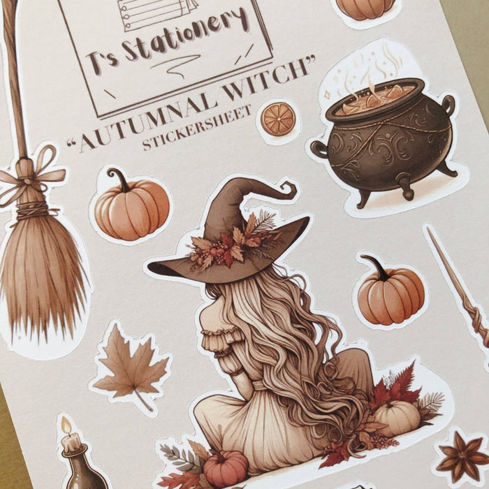 Autumnal Witch Sticker Sheet