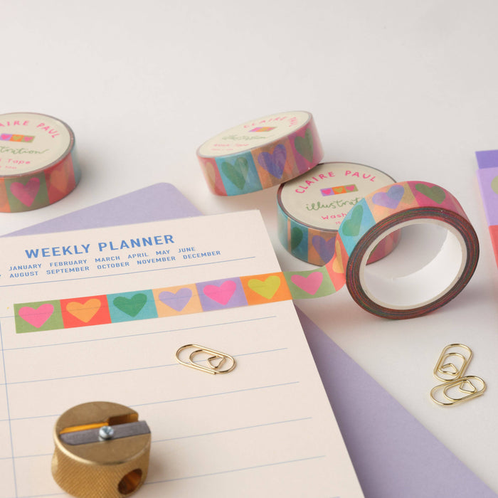 Rainbow Love Hearts Washi Tape