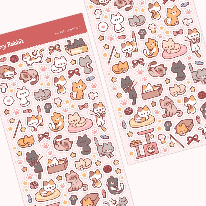 Playful Cats Clear Sticker Sheet
