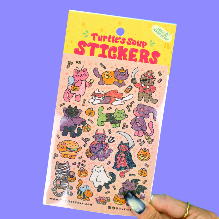 Kitty Halloween Costume Vinyl Sticker Sheet