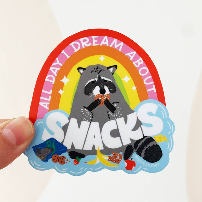 All Day I Dream About Snacks Vinyl Sticker