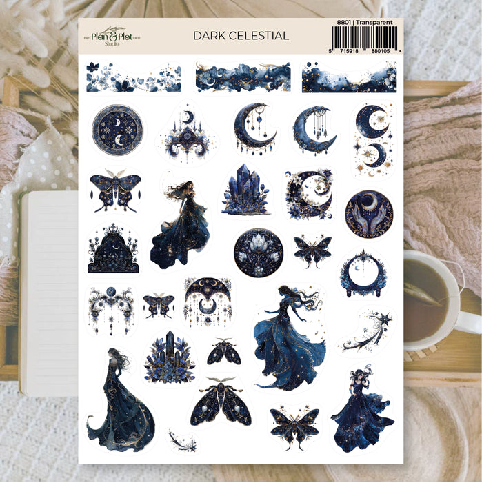 Dark Celestial Sticker Sheet - Transparent