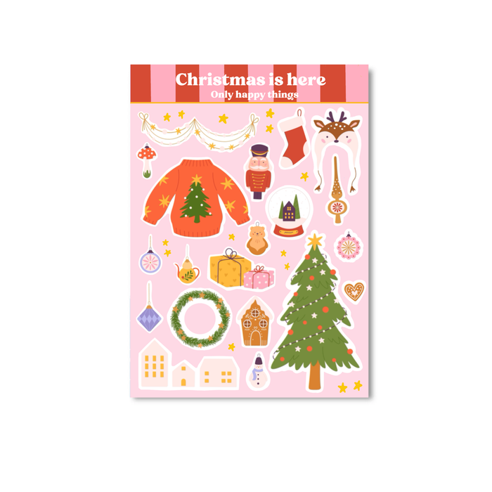 Christmas is Here A6 Sticker Sheet