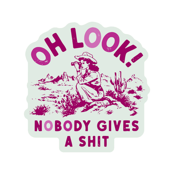 Nobody Gives a Shit Cowgirl Vinyl Sticker