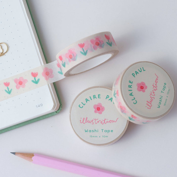 Tulip and Daisies Washi Tape