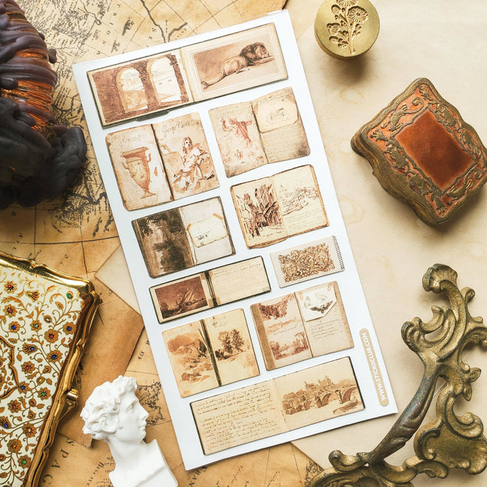 Sepia Sketchbooks Sticker Sheet