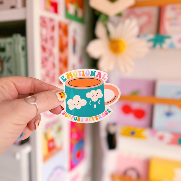 Emotional Support Beverage Vinyl Sticker