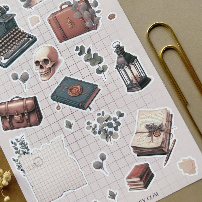Dark Academia 9 Sticker Sheet