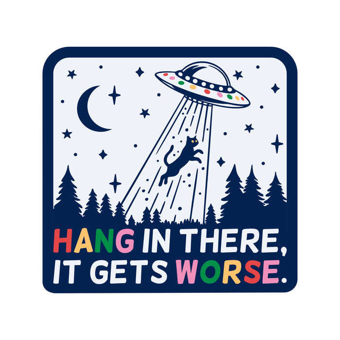 It Gets Worse UFO Kitty Vinyl Sticker