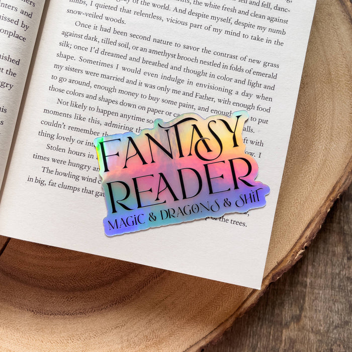 Fantasy Reader Holographic Vinyl Sticker