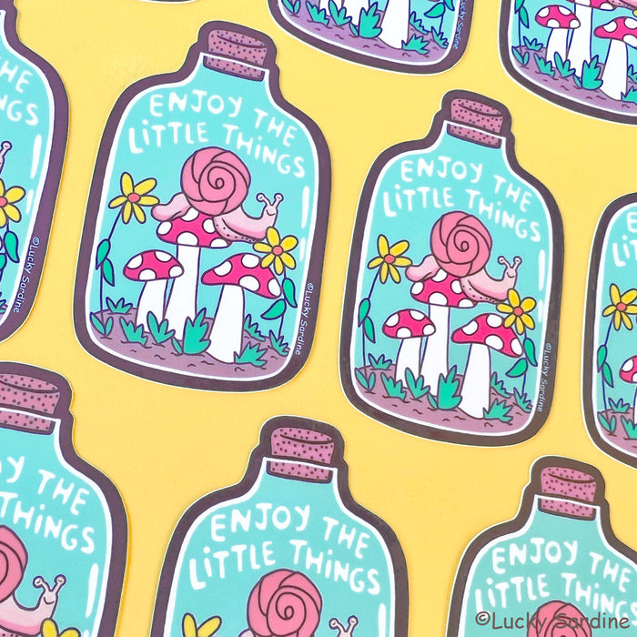 Terrarium Snail & Mushroom Vinyl Sticker