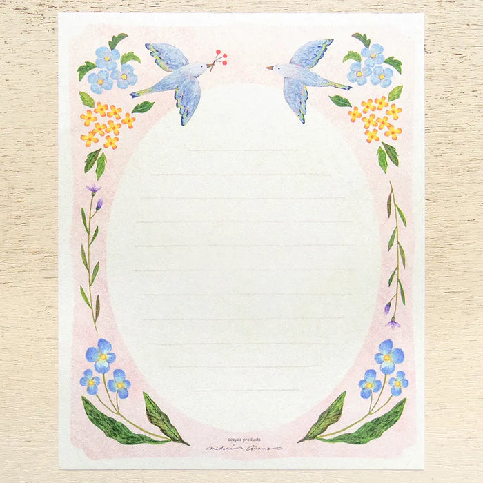 Midori Asano Letter Set - Flower Birds