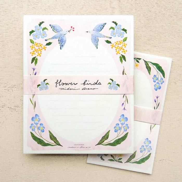 Midori Asano Letter Set - Flower Birds