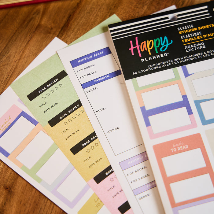 The Happy Planner CLASSIC Value Pack Stickers - Reading - 30 Sheets